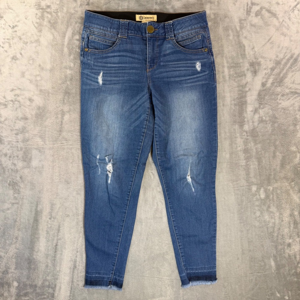 Democracy AB Technology Distressed Skinny Jeans Women's Size 6 Blue Denim Pants‎